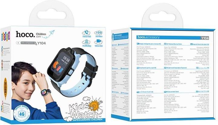 Actual product image Hoco Headphone with microphone smartwatch for kids with call function 4G Y104 blue (4G)