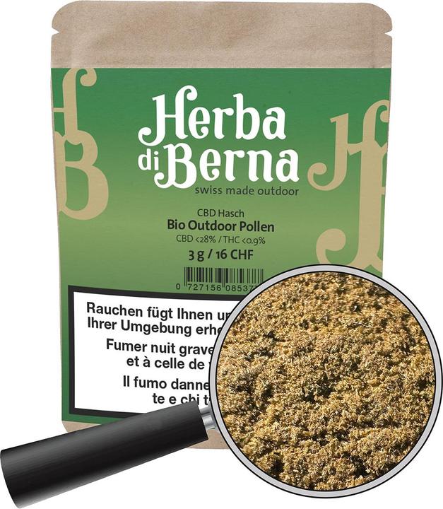 Immagine prodotto Herba di Berna CBD Hash BIO Polline all'aperto (10 g, Esterno)