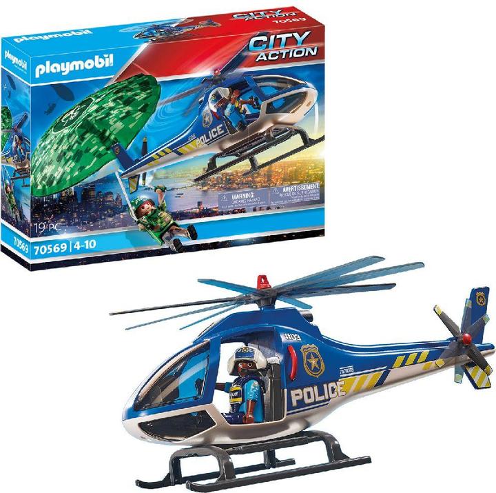 Produktbild Playmobil Polizei-Hubschrauber: Fallschirm-Verfolgung (70569, Playmobil City Life)