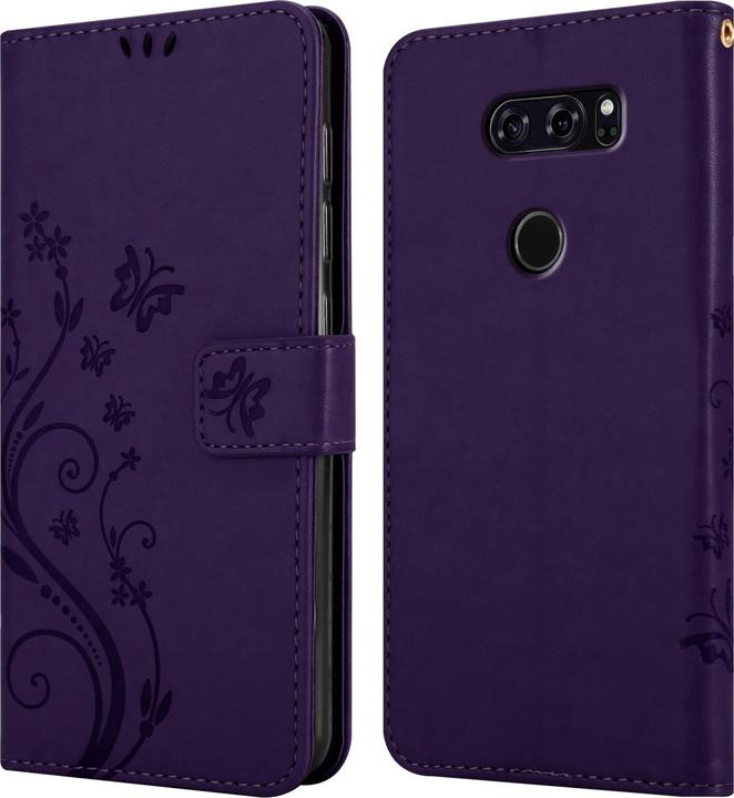 Produktbild Cadorabo Flower Book Hülle für LG V30 / V30+ / V30S / V30S+ (LG V30+, LG V30S+, LG V30)