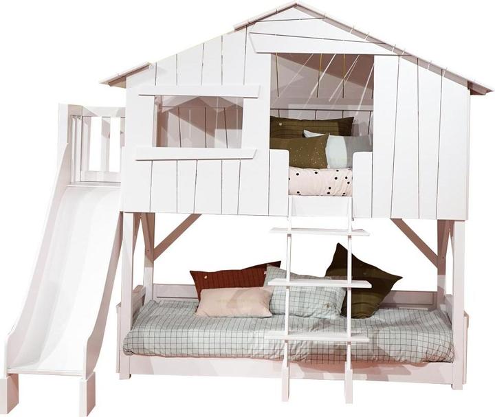 Image du produit Mathy by Bols Lit superposé cabane dans les arbres avec toboggan (90 x 190 cm)