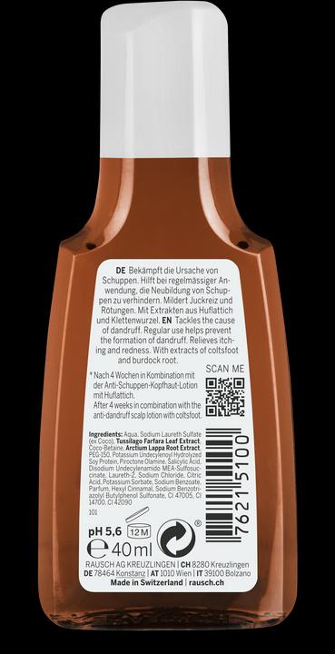 Produktbild Rausch Anti-Schuppen-Shampoo mit Huflattich (40 ml, Flüssiges Shampoo)