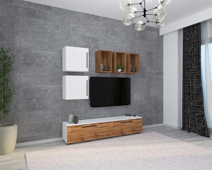 Produktbild VCM TV Lowboard Fernsehschrank Schrankwand Wohnzimmer Anbauwand Wohnwand Arila L (190 x 40 x 200 cm)