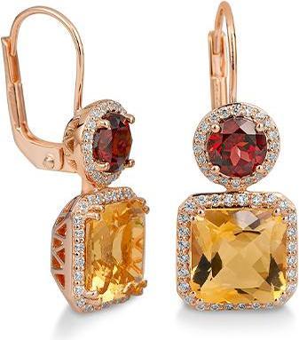 Produktbild Breuning OHRSCHMUCK - E.GRANAT/E.CITRIN/BRILL. 0,508 Ct. H/si (585, - Gold)