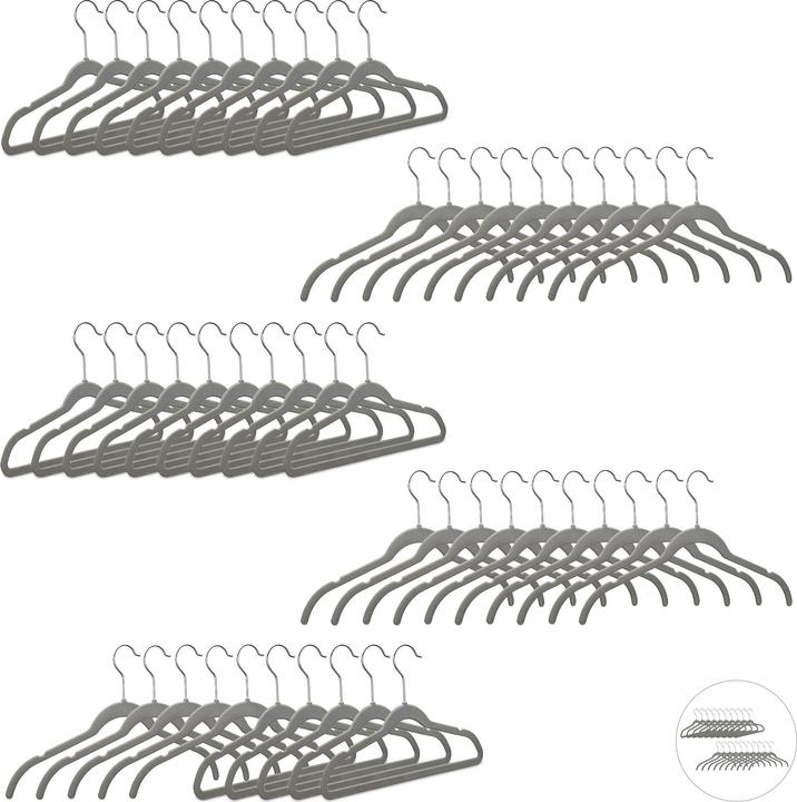 Actual product image Relaxdays Velvet Clothes Hanger Set (50 x)
