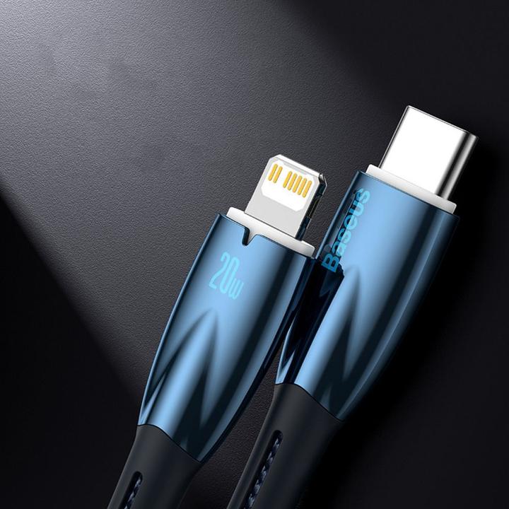 Actual product image Baseus USB cable for USB-C Glimmer Series, 100W, 1m (Blue) (1 m, USB 2.0)