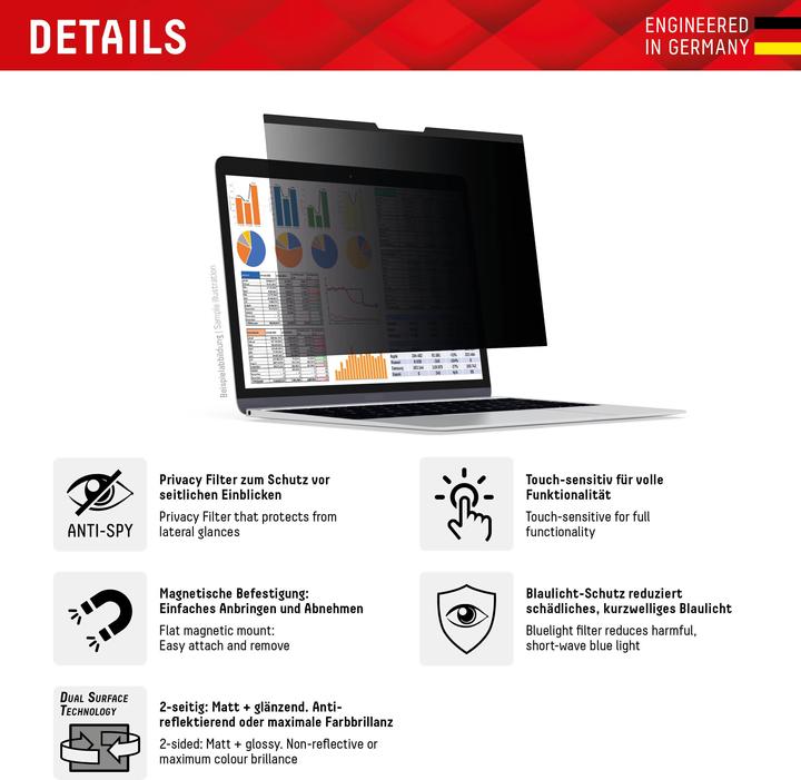 Immagine prodotto Displex Privacy Safe, Laptop Blickschutzfilter (13.30", 16 : 9)
