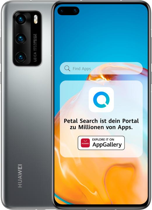 Actual product image Huawei P40 (128 GB, Silver Frost, 6.10", Hybrid Dual SIM + eSIM, 50 Mpx, 5G)