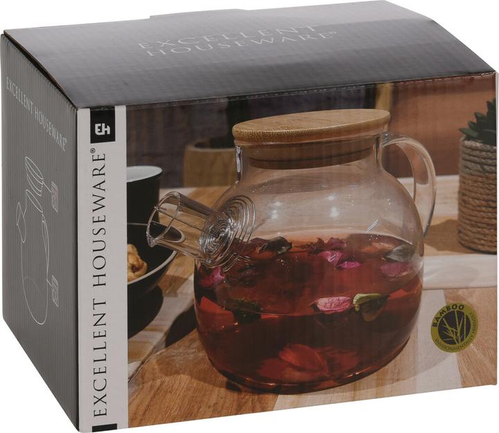 Image du produit Kerbl Théière en verre avec couvercle en bambou (1 l)
