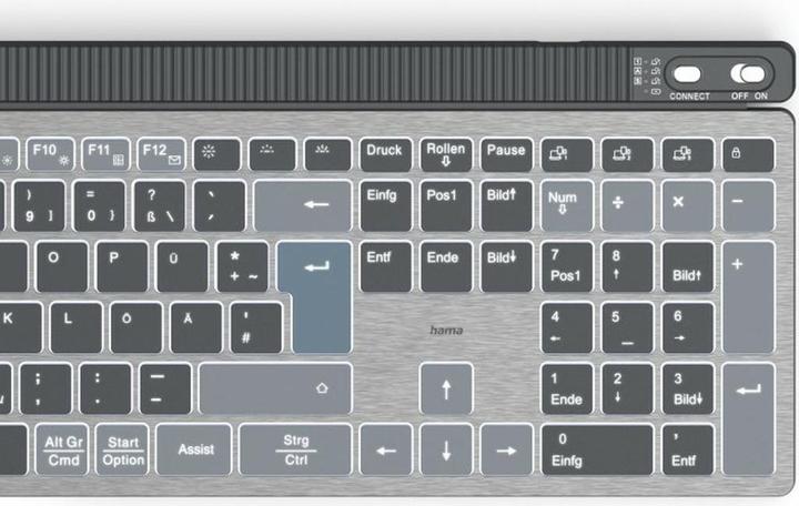 Produktbild Hama WK-750 Tastatur kabellos grau (DE, Kabellos)
