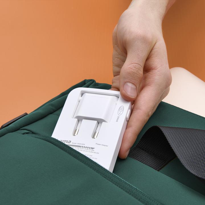 Produktbild Hama Schnellladegerät, 2x USB-C, 1x USB-A, flaches Mini-Ladegerät, PD, 65 W, WS (65 W)