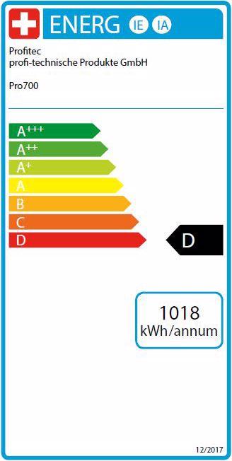 Label énergétique Profitec Par 700