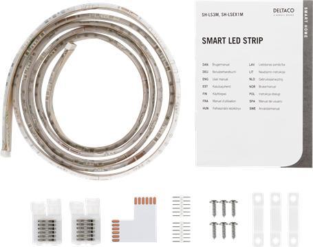 Immagine prodotto Deltaco SMART HOME Striscia LED di prolunga, 1 m, RGB, 2700K-6500K, 6 contatti, adatta per SH-LS3M, bianco (Multicolore, 300 cm, Interno, Esterno)