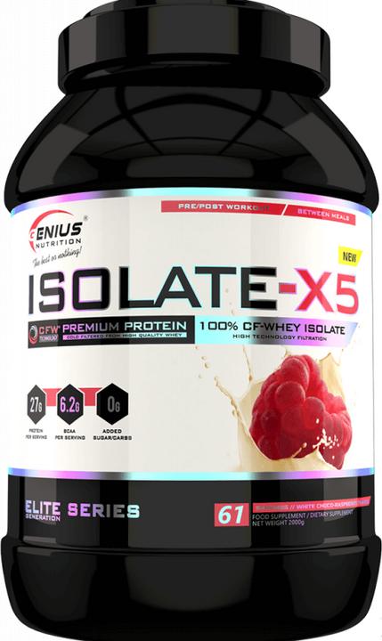 Actual product image Genius Nutrition Isolate-X5 (White Choco-Raspberry, 2000 g)