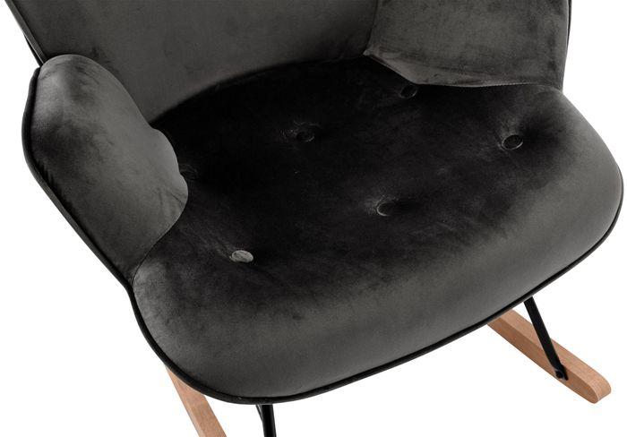 Image du produit CLP fauteuil à bascule Sanka velours, gris foncé