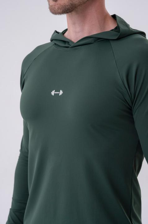 Immagine prodotto Nebbia Maglietta a maniche lunghe con cappuccio 330 verde scuro (XL)