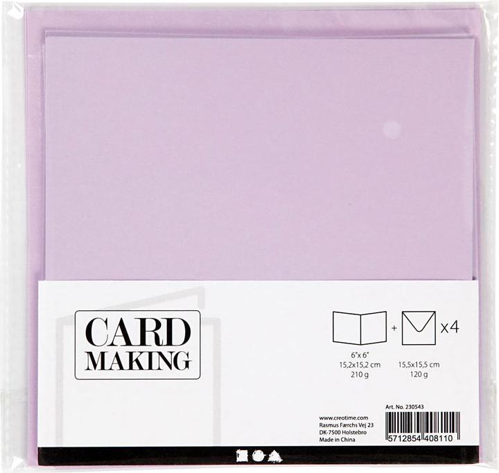 Actual product image Creativ Company Cards and envelopes light violet, 4 pcs. (4 pcs.)