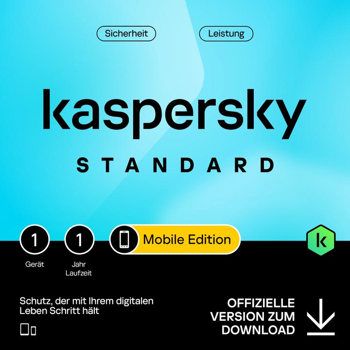 Kaspersky Standard Mobile 1device 1year Download (1 User, 1 Geräte/User, 12 Monate)