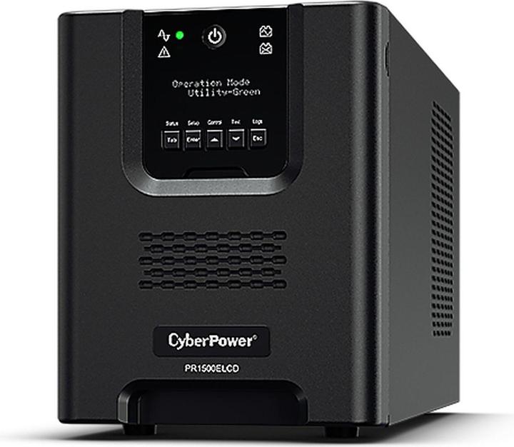 Cyberpower PR1500ELCD Line-Interactive 1500VA/1350W Sinsuwelle AVR LCD Output(8) IEC RS232 USB HID EPO SNM... (1500 VA, 1350 W, Interattivo linea UPS)