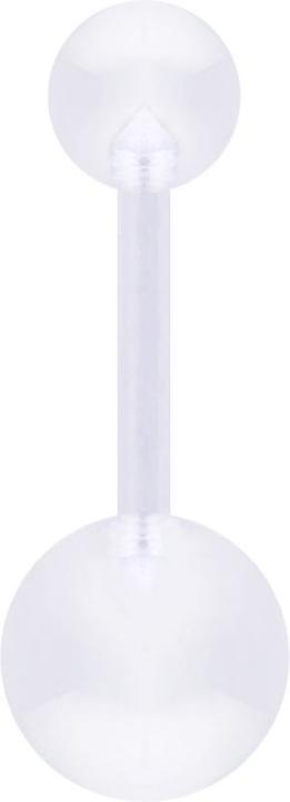 Star Piercing Banane transparent mit zwei Kugeln (ohne Messing, Bioflex)