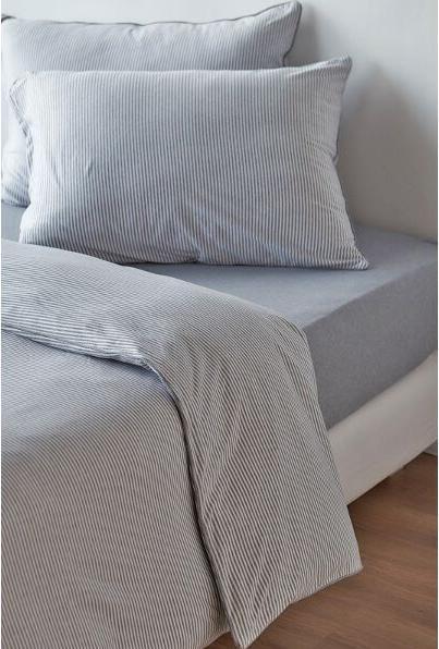 Image du produit Living Home Rayures en jersey mélangé (Set de linge de lit, 160 x 210 cm, 65 x 100 cm)