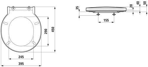 Immagine prodotto Laufen Sedile per WC VAL con rivestimento, sfoderabile, con chiusura ammortizzata, H894281