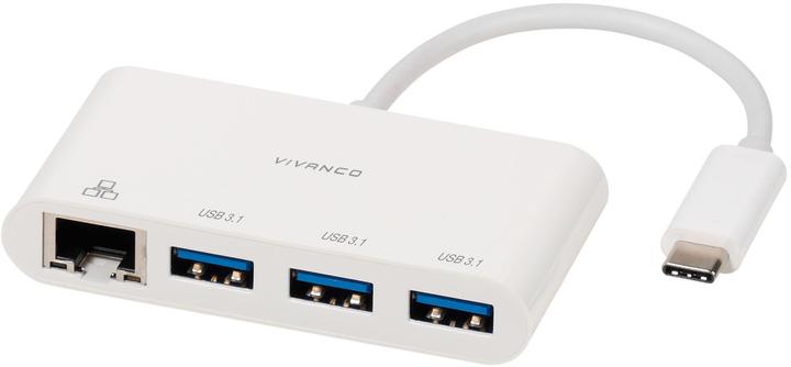 Vivanco USB-C Adapter (4x RJ45-Buchse, USB 3.0 Buchse A (USB-C, 4 Ports)