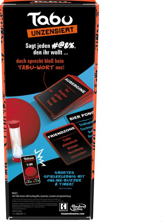 Actual product image Hasbro Taboo Uncensored (German)