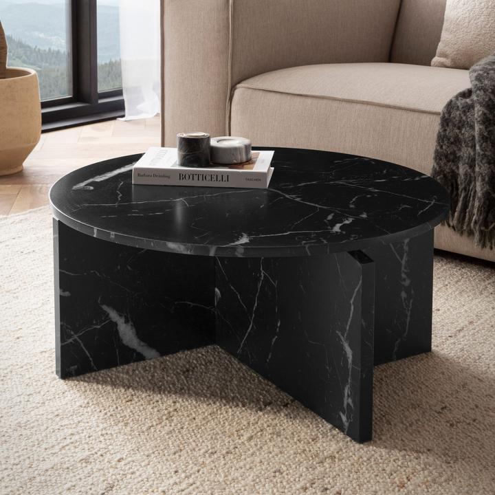 Produktbild FineBuy Couchtisch 70 cm Wohnzimmertisch Sofatisch Rund Gross Kaffeetisch Modern (70 x 70 x 33 cm)