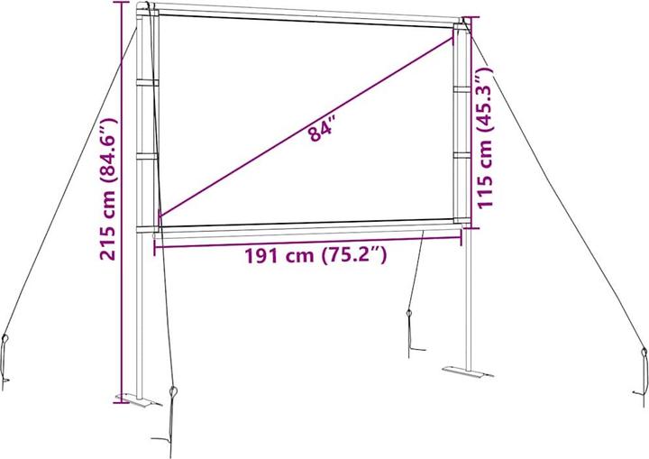 Image du produit VidaXL Écran de projection avec support 84 pouces 16:9 Écran de projection (84", 16:9)