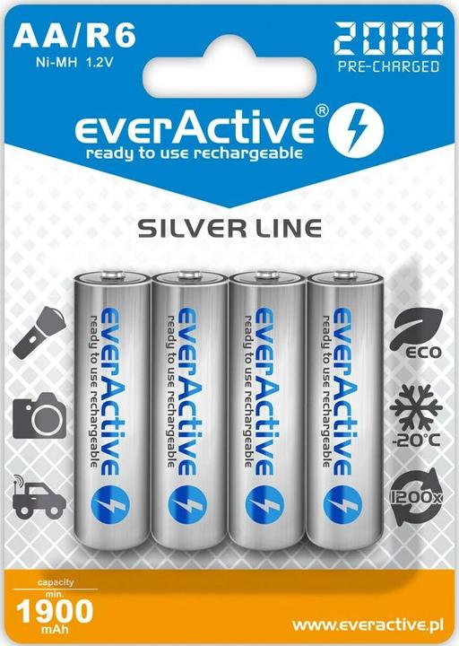 Everactive Silver Line Ready to Use 2000mAh AA battery, 4 pcs. (4 Stk., AA, 1900 mAh)