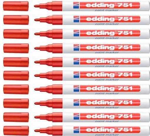 Immagine prodotto Edding 751 Marcatore a vernice lucida (Rosso, 1 mm, 1 x)