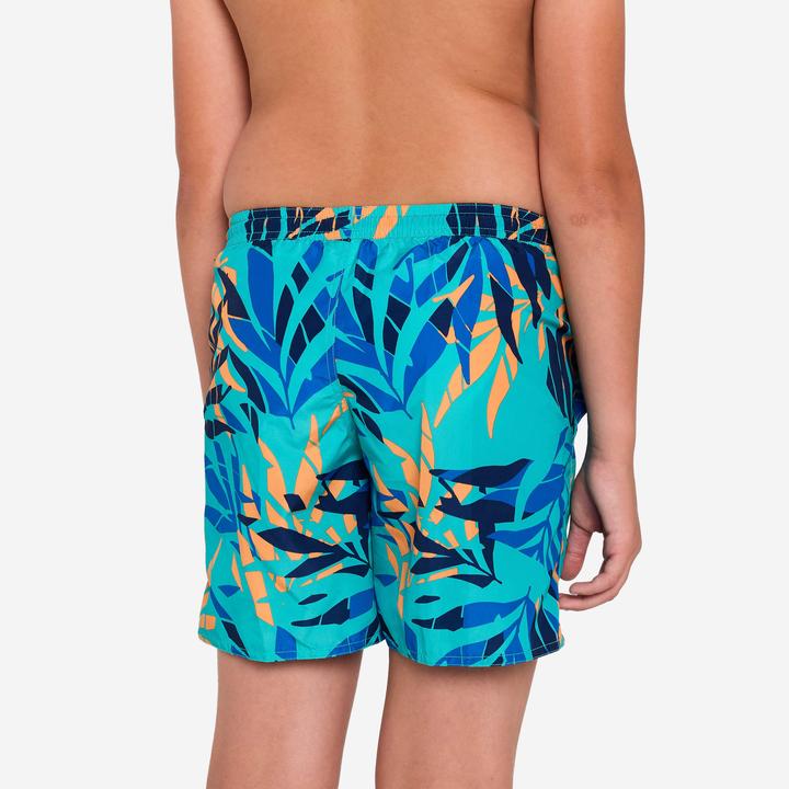 Immagine prodotto Olaian Boardshorts Surfen Jungen mit Taschen 100 Shadow Palm türkis (10, 11, 12)