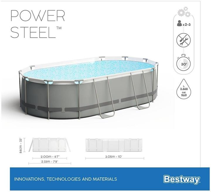 Actual product image Bestway Power Steel Pool oval 305x200x84cm (305 x 200 x 84 cm)