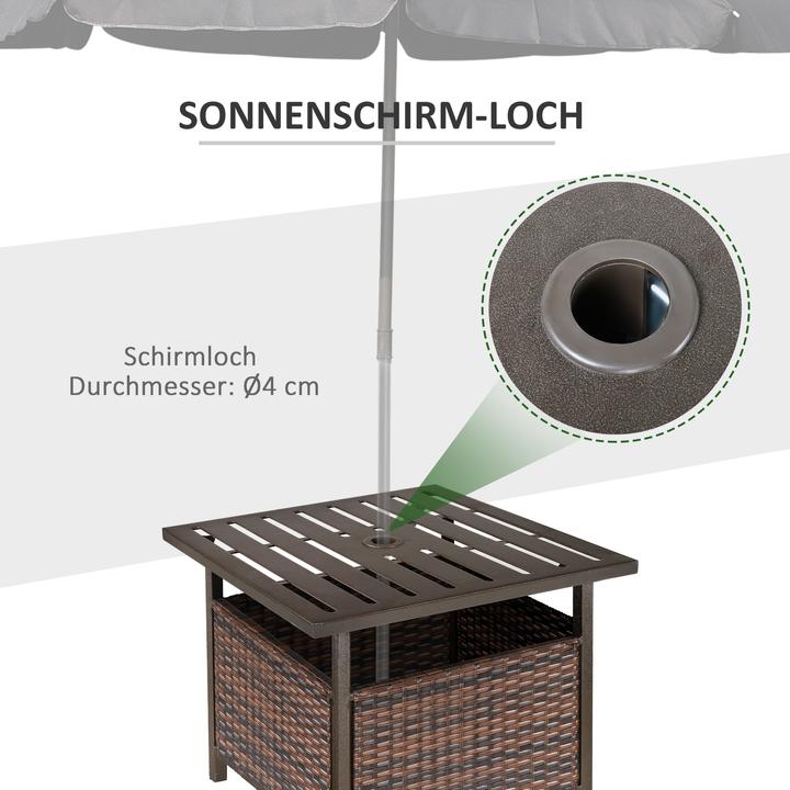 Image du produit Outsunny Table de jardin avec trou pour parasol (55 cm)