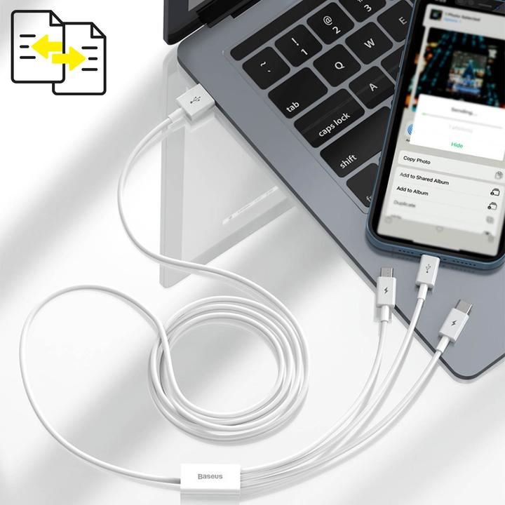 Actual product image Baseus 3 in 1 Multicharger USB-Cable (1.50 m, USB 2.0)