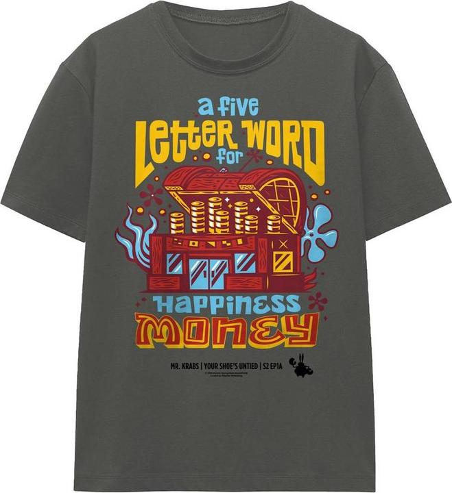 Actual product image Spongebob Squarepants Unisex Adult Money Mr Krabs T-Shirt (XL)