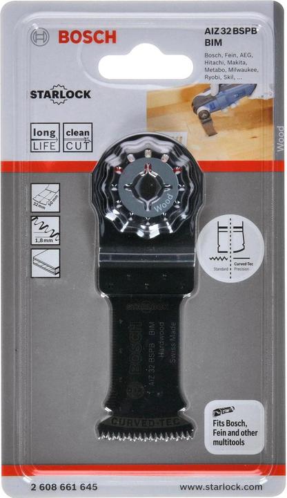 Image du produit Bosch Professional Zubehör Lame de scie plongeante BIM AIZ 32 BSPB, Hard Wood, 50 x 32 mm, lot de 1