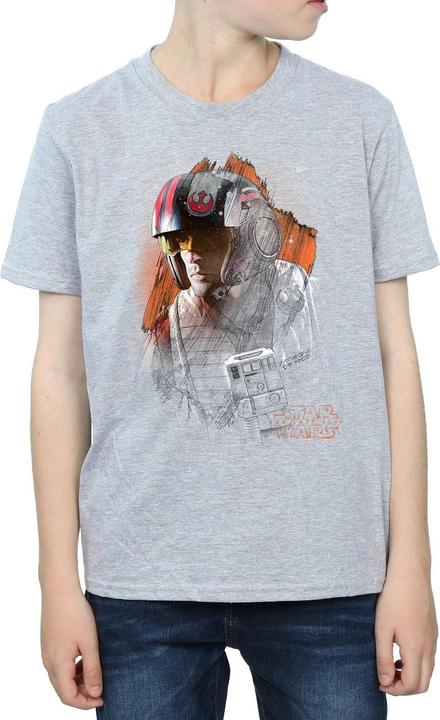 Actual product image Star Wars Boys The Last Jedi Poe Dameron Brushed T-Shirt (116)