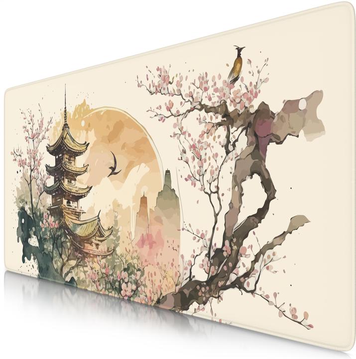 Image du produit Titanwolf Gaming Mauspad, 900 x 400mm XXL Speed Gaming Mausmatte, Mousepad Extragrosse Fläche, Japan Painting (XXL)