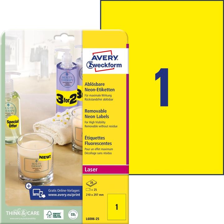 Image du produit Avery Étiquettes en couleurs spéciales