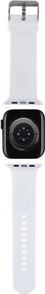 Image du produit Karl Lagerfeld Pasek KLAWMSLKCNH Apple Watch 38/40/41mm biały/white strap 3D Rubber Karl&Choupette H (Silicone, Acier)