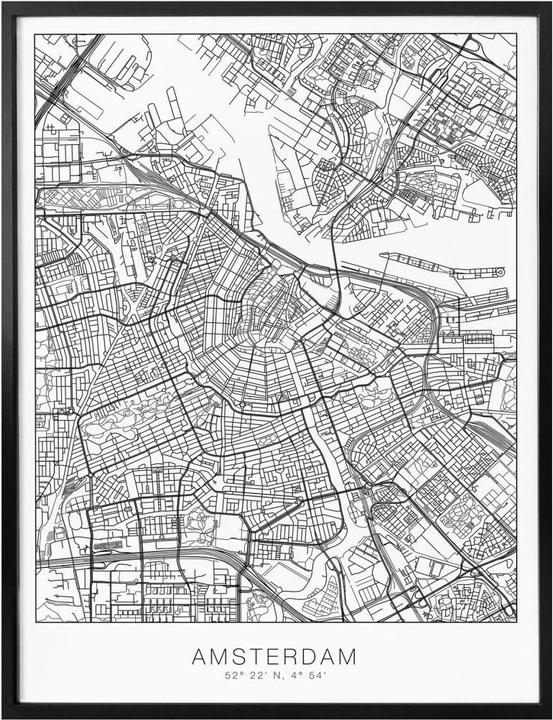 Produktbild Trenddeko Stadtplan Amsterdam (80 x 100 cm)