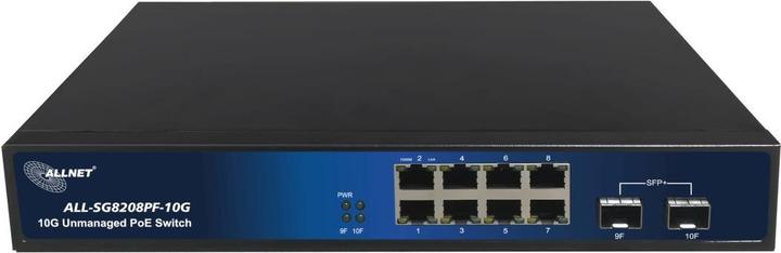 Actual product image Allnet switch unmanaged all-sg8208pf-10g 2 x sfp+ 8 x rj45 fanless (8 Ports)
