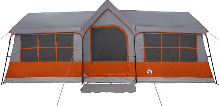 Produktbild VidaXL Campingzelt mit Fenstern Grau und Orange 12-Personen Wasserdicht (Kuppelzelt)