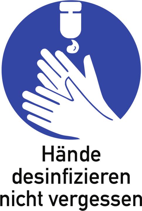 Produktbild HP Autozubehör Gebotszeichen ASR A1.3/DIN EN ISO 7010 Hände desinfizieren nicht vergessen Folie