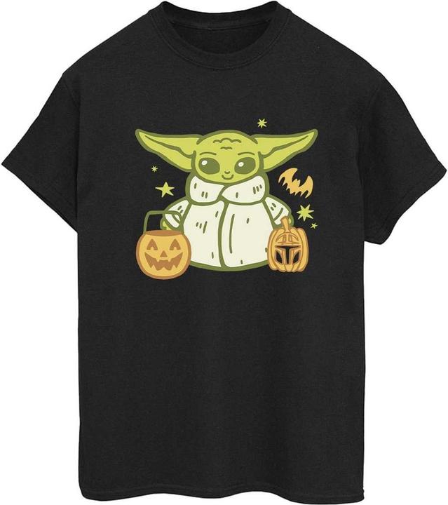 Actual product image Star Wars Womens/Ladies Trick Or Treat Grogu Cotton Boyfriend T-Shirt (5XL)