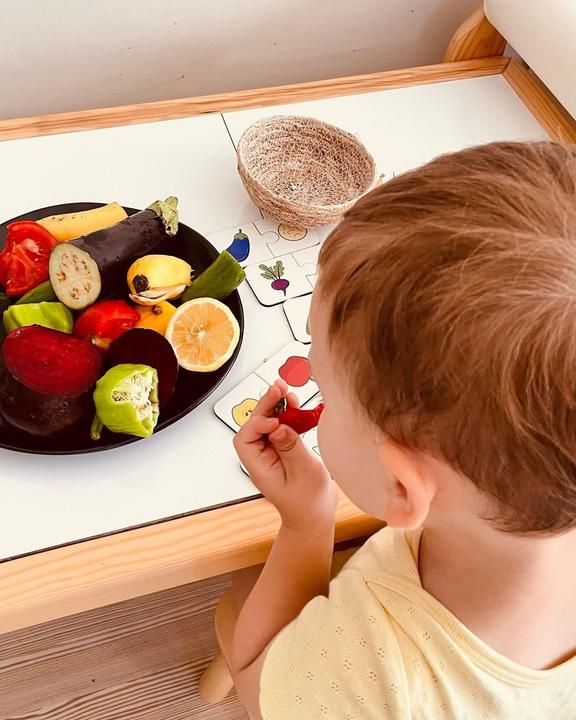 Produktbild Activity Board Hölzerne Früchte und Gemüse Puzzle, 2 Stück Puzzle, Bildungsmaterial, Homeschool Vorschule Karten (20 Teile)