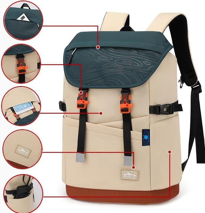 Produktbild Only-Bags.Store Nylon Casual Travel Backpack - leicht, faltbar, mit verstellbaren Trägern, Reissverschluss