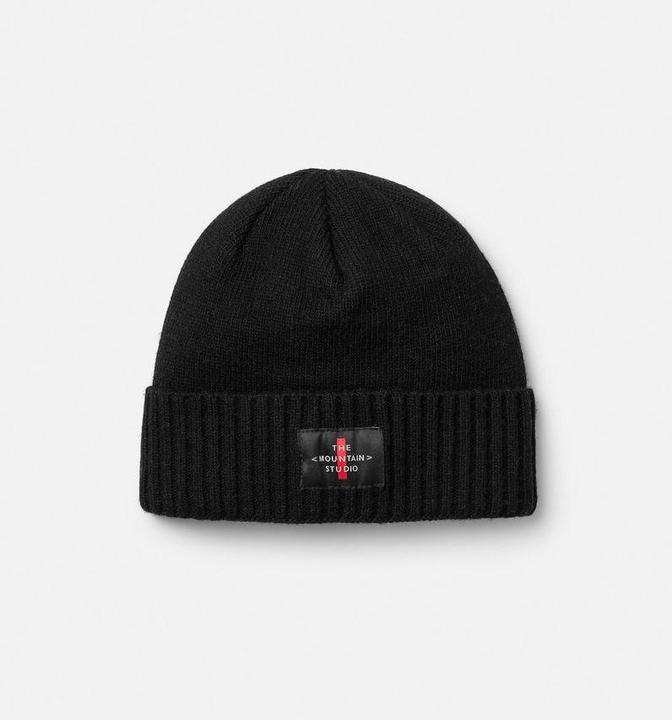 The Mountain Studio Cashmere Mix Cross Logo Beanie
